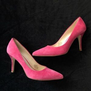 Nine West Hot Pink  Suede Leather Pumps